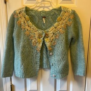 Free people cropped cardigan with beadwork